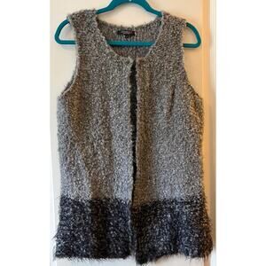 Gemelli Italy Wool Mohair Alpaca Blend Fuzzy Sleeveless One Button Duster Medium